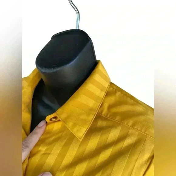 FRNCH women’s CHAFIANE STRIPED button down SHIRT yellow sz Small used no flaws - Picture 3 of 12